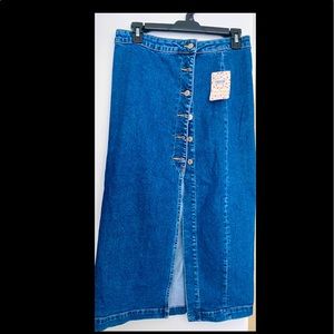 FP midi denim skirt NWT